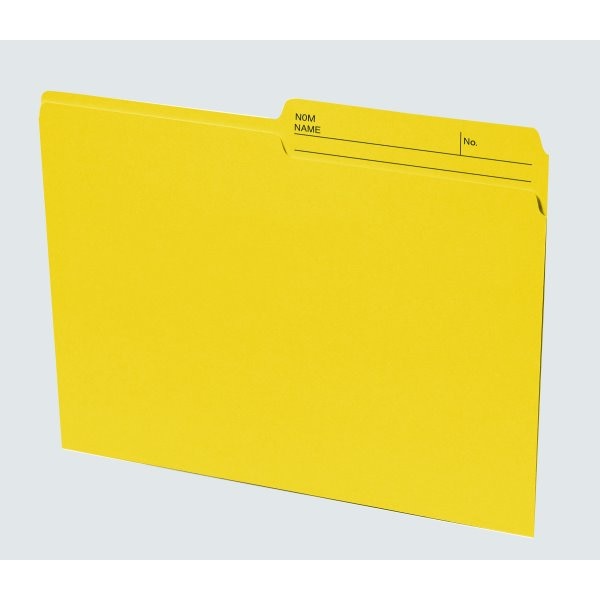 Basics® Coloured Reversible File Folders, Letter, Yellow, 100/bx