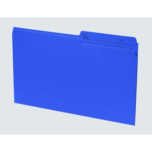 Basics® Coloured Reversible File Folders, Legal, Dark Blue, 100/bx