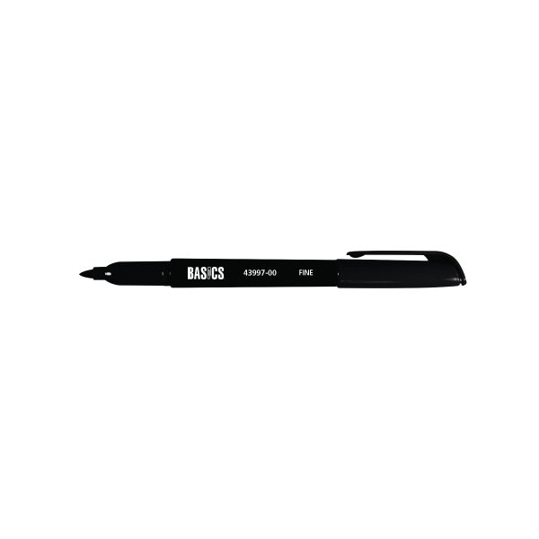 Basic Permanent Basics® Permanent Markers, Fine Tip, Black, 2/pkg