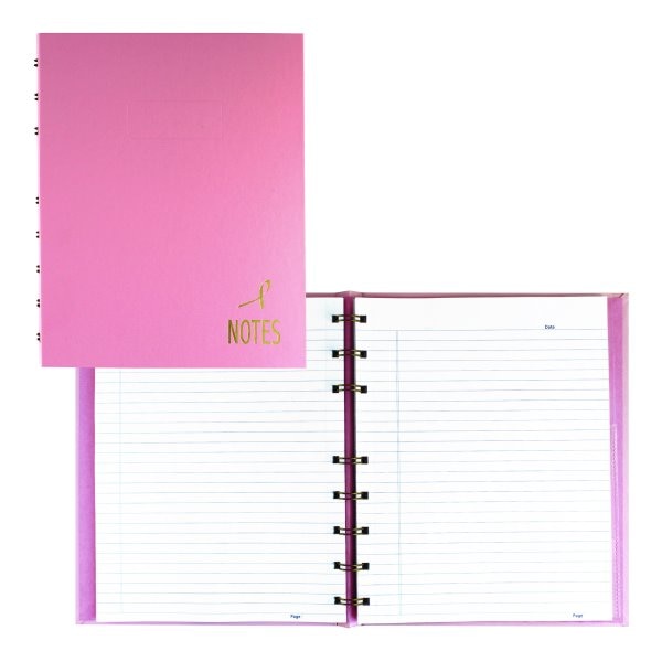 Blueline® NotePro™ Pink Ribbon Notebook, 150 Pages, Pink