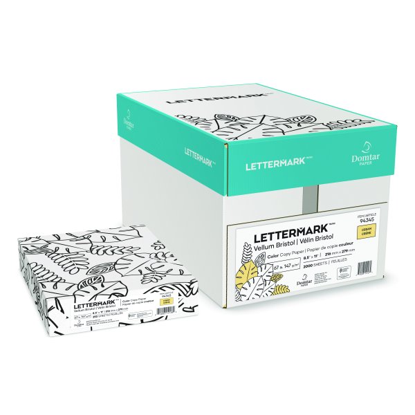 Delmark Letters Domtar Lettermark™ Colors Vellum Bristol Cover Stock, Letter, Cream
