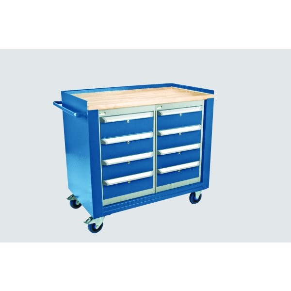 Sca Workbench Industrial Duty Mobile Bench, 8 Drawers