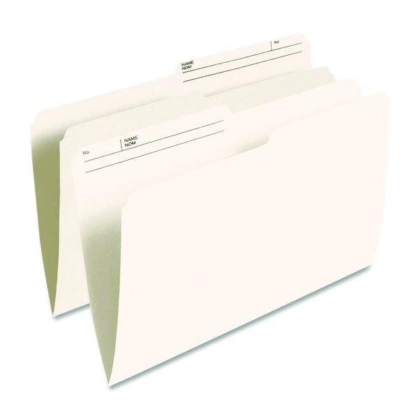 Pendaflex Single Top File Folders, Legal, Ivory