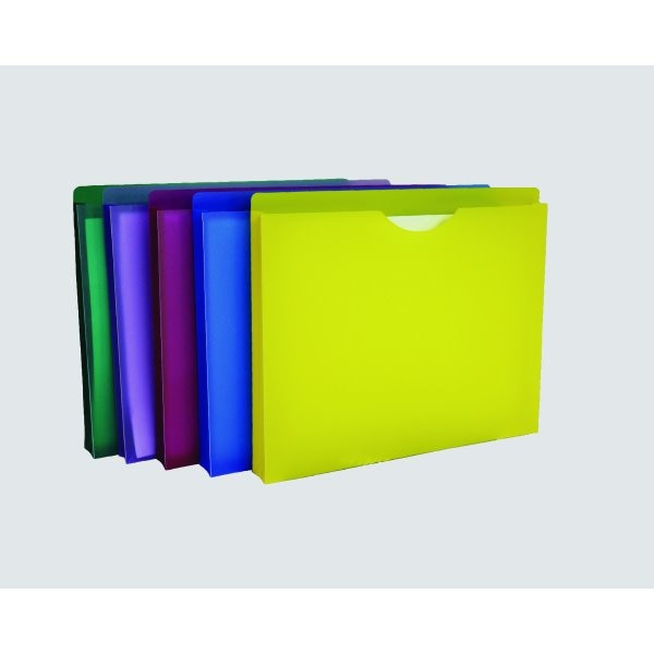 Winnable Expanding Poly File Jacket, Letter Size, Assorted Colours, 5/pkg