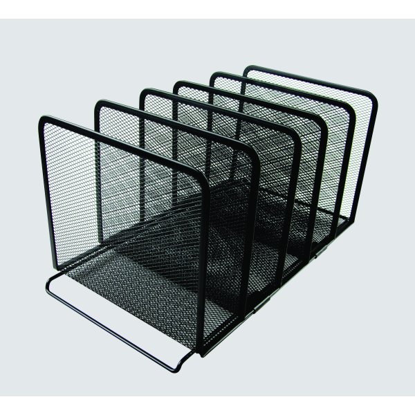 Desk Sort Winnable Black Mesh 5 Section Desk Sorter